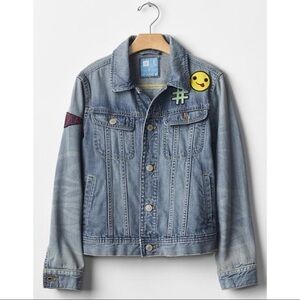 Gap Kids x ED Light Wash Patch Denim Jacket Girls